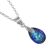 Sterling Silver Necklace with 'Bermuda Blue' Iridescent Austrian Crystal Teardrop Pendant 