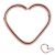 Rose Gold Zircon Surgical Steel (PVD) Continuous Twist Loveheart Ring  (1mm x 10mm) (C119)