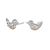 Whimsical Sterling Silver Jewellery: Beautiful Robin Stud Earrings with Rose Gold Detail (12mm x 7mm) (E403)