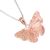 Beautiful Sterling Silver Jewellery: Gorgeously Detailed Rose Gold Butterfly Pendant (17mm x 20mm) (N251)RG)