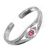 Pretty Sterling Silver Toe Ring with Pink CZ Gem (M396)