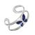 Pretty Sterling Silver Toe Ring with Blue Enamel Butterfly (M503)
