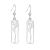 Contemporary Sterling Silver Rectangle Framed Tree Earrings (7mm x 38mm) (E323)
