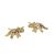 Gold Plated Sterling Silver Tiny Triceratops Dinosaur Stud Earrings (8mm x 4mm) (E287)G)