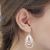 Contemporary Fashion Jewellery:  5cm Drop Triple Layered Teardrop Earrings in Matt Silver (M326)