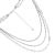 Triple Layered Silver  Tone Chains Necklace (M363)B)
