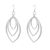 Gracee Fashion Jewellery: Matt Silver, Rose Gold, and Black Concentric Teardrop Earrings (5.4cm x 2.3cm) (GR78)