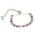Pretty Silver Tone Toggle Bracelet with Dark Pink Rhodonite Semi-Precious Beads (M70)