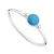 Sterling Silver Jewellery: Simple Stacking Ring with Blue Turquoise Dot Design