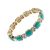 SALE: Gold Stretch Bracelet with smoky and Turquoise Crystals (M627)t
