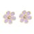 Cute Fashion Jewellery: 1cm Flower Stud Earrings with Violet Petals (M756)P
