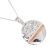 Gorgeous Sterling Silver Jewellery: Part-Textured Silver and Rose Gold *Horizon* Pendant (25mm x 19mm) (N262)