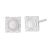 Sterling Silver Tiny 5mm Hammered Square White Opalite Stud Earrings (E204)B)