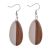 White Blue resin and natural wood teardrop earrings approx 2.8 cm (SB75)WT