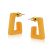 Gorgeous Yellow Chunky Squared Hoop Earrings (2cm Long) (M300)B)