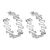 Silver Tone Wiggly Geometric Statement Hoop Earrings (3.5cm) (M35)B)