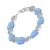 Toggle Bracelet with Hammered Coins and Dark Blue Sea Glass Shards (Natural Colours May Vary!) (M469)B)
