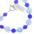 Toggle Necklace with Alternating Size Deep Blue Sea Glass Coins (Natural Colours May Vary!) (M470)A)