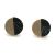 Contemporary Fashion Jewellery: Small Matt Gold and Black Howlite Acrylic Circle Stud Earrings (1.2cm) (I16)BH)