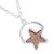 Celestial Fashion Jewellery: Delicate 40cm Chain with Iridescent Pretty Peach Druzy Star (M191)B)