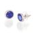 Contemporary Fashion Jewellery: Small 10mm Textured Silver and Navy Blue Sodalite Stud Earrings (I50)A)