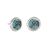 Contemporary Fashion Jewellery: Small 10mm Textured Silver and Turquoise Stud Earrings (I50)B)