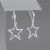 Beautiful Fashion Jewellery: 3.5cm Silver Tone Star Outline Dangly Earrings (GR194)A)