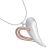 Short Fashion Necklace with Scratch Silver and Shiny Rose Gold Modern Heart Pendant (GR48)