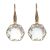 Fabulous Gold and Faceted Hexagon Clear Crystal Earrings (3cm x 1.5cm) (M28B)