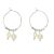 Silver Tone Hoop Earrings with Freshwater Pearls and Tiny Beads (M677)A)