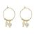 Gold Tone Huggy Hoops with Teal Murano Glass Mushroom Charms (M125)C)