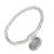Celestial Fashion Jewellery: Silver Bead Stretch Bracelet with Grey Moon Design Coin (GR188)A)