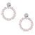 Statement Silver Tone and Pink Glass Beaded Circle Drop Earrings (4.5cm Drops) (M201)C)