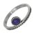 Stacking Style Gorgeous Sterling Silver Bobbly Ring with Navy Blue Resin Stone (SR166)
