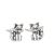 Animal Theme Sterling Silver Jewellery: Cute Fox Stud Earrings (6mm x 7mm) (E255)