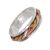 Sterling Silver Jewellery: Silver, Brass and Copper Spinning Ring with Large Weave Pattern 