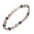Classic Rue B Fashion Jewellery: Silver, rose gold and hematite Stretch Bracelet with Love hearts (GR31)