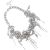 Contemporary Fashion Jewellery: Short Chunky Statement Necklace with Chain Tassels and Matt Silver Ball Beads (M133)