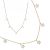 Delicate Gold Tone Necklace with Five Tiny White Enamel Stars (M342)A)