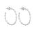 Contemporary Fashion Jewellery: 3cm Matt Silver 3/4 Hoop Earrings with Jointed Look (I56)B)