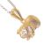 GOLD Plated Sterling Silver Jewellery: Adorable Textured Guinea Pig Pendant (23mm x 22mm x 5mm) (N13)G