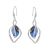 Beautiful Silver Tone Leaf Earrings with Iridescent Green/Purple Abalone Centres 