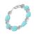 Toggle Bracelet with Hammered Coins and Aqua Sea Glass Shards (Natural Colours May Vary!) (M469)A)