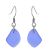 Stainless Steel and Blue Caged Sea Glass Drop Earrings (Natural Colours May Vary!) (M75)