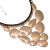 Sale: Cheap Clearance Fashion Jewellery: Large fabric and chain collar with oval distressed beads(S219)