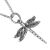 Oxidised Sterling Silver Dragonfly Pendant (15mm x 19mm) (N235)