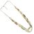 Boho Fashion Jewellery: 96cm Long Cord Necklace with Long Beads in Green, Mother of Pearl and Tusk Hues (EV4)B)