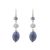 Gorgeous Fashion Jewellery: Blue Tone Earrings with Chunky Semi-Precious Beads (6cm Full Drops) (DX7)D)