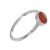 Simple Sterling Silver Ring with Red Resin coral Circle (SR321)