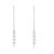 Pretty Sterling Silver Jewellery: Pull-Through Threader Clear Crystal Earrings (3mm x 89mm) (E419)C)